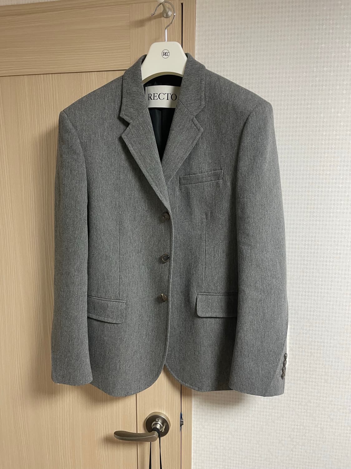 렉토 퀸시 울 싱글자켓 멜란지 그레이(m) 상품이미지2