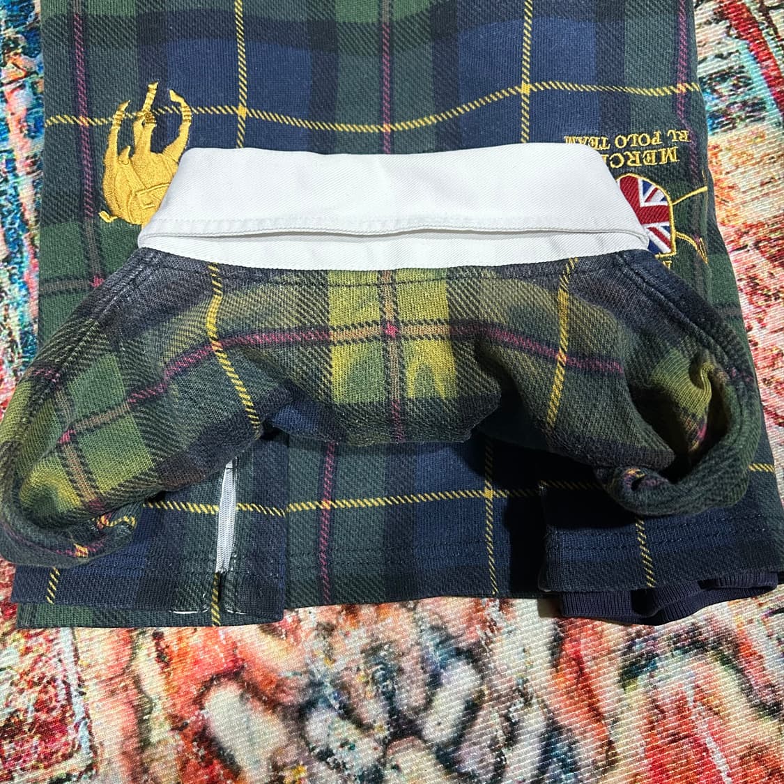 [L] 90s 폴로 랄프로렌 빅포니 블랙와치 럭비티 상품이미지9