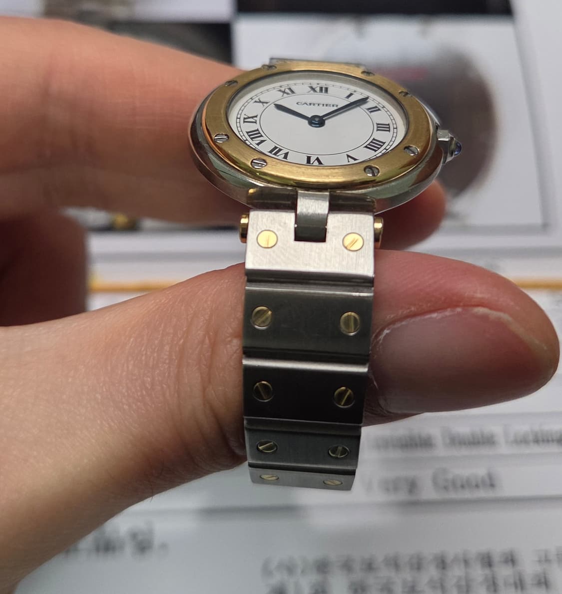 까르띠에 산토스 화이트로만 18k콤비 쿼츠 여성용 브레이슬릿 ver. ( 상품이미지6