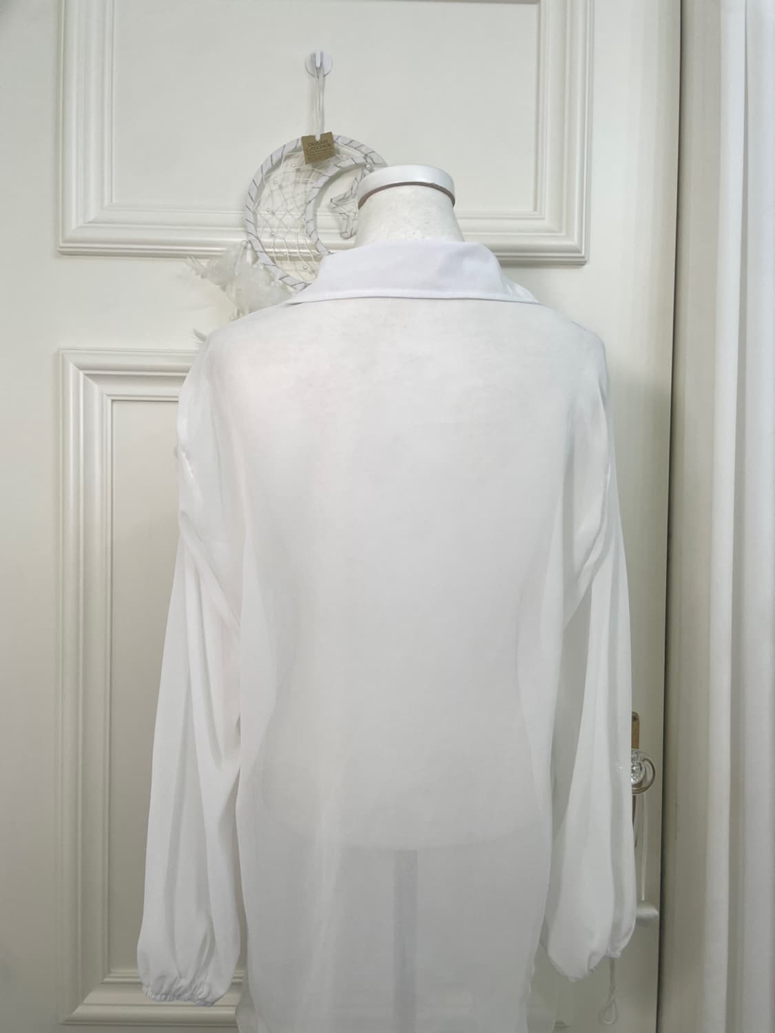 white sheer collar shirt opc 상품이미지4