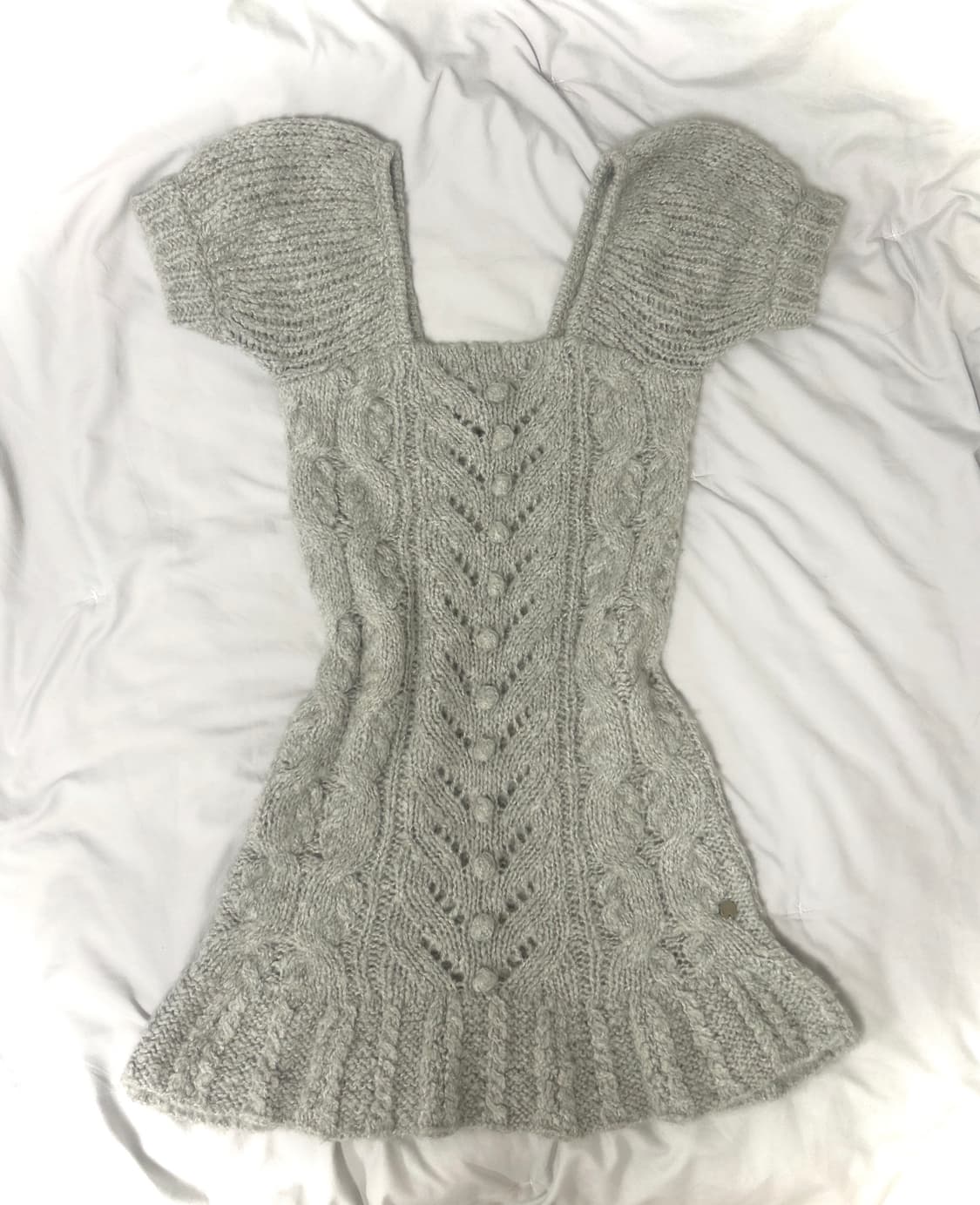 빈티지 사와코 니트 원피스 라떼갸루 하구미 니혼진 와이즈걸 큐빈티지 상품이미지1