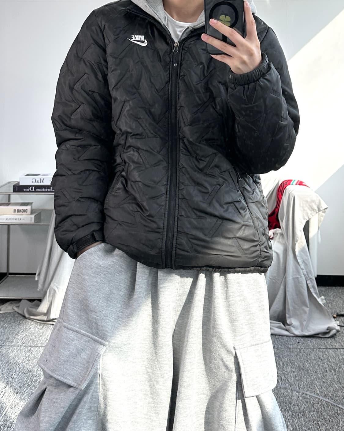 나이키 스우시 퀄팅 경량패딩 L 상품이미지3