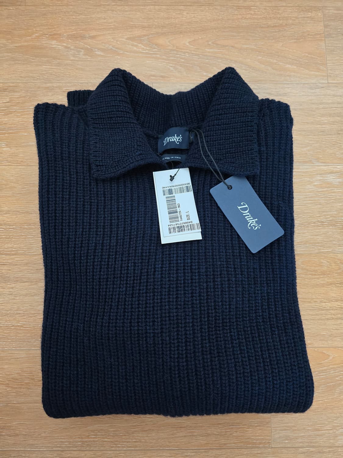 드레익스 립 카라 니트 스웨터 L 상품이미지4