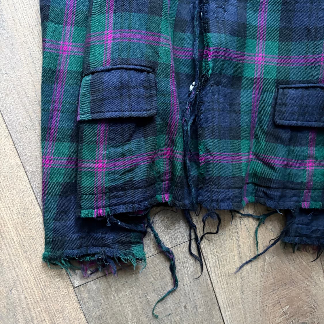 Check Closing Detail Distressed Jacket 상품이미지2