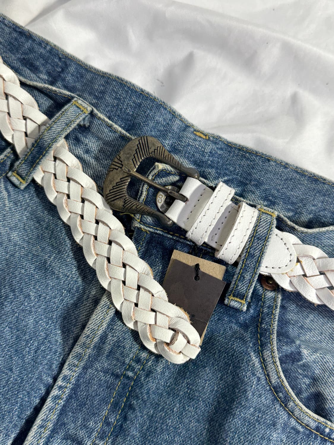 goa 위빙 웨스턴 버클 소 가죽 벨트 레더 상품이미지4