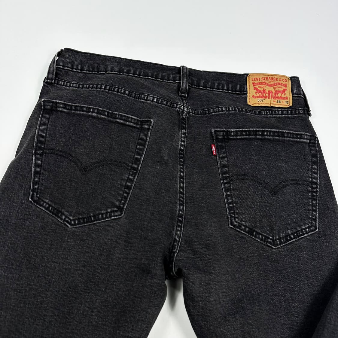 리바이스 502 오리지널 흑청 블랙진 데님 팬츠 (36인치) 상품이미지6