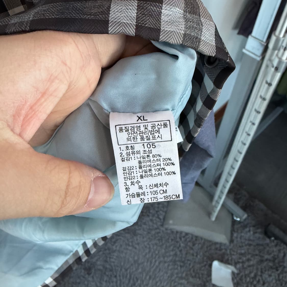 노스페이스 체크 배색 후드 바람막이 상품이미지6