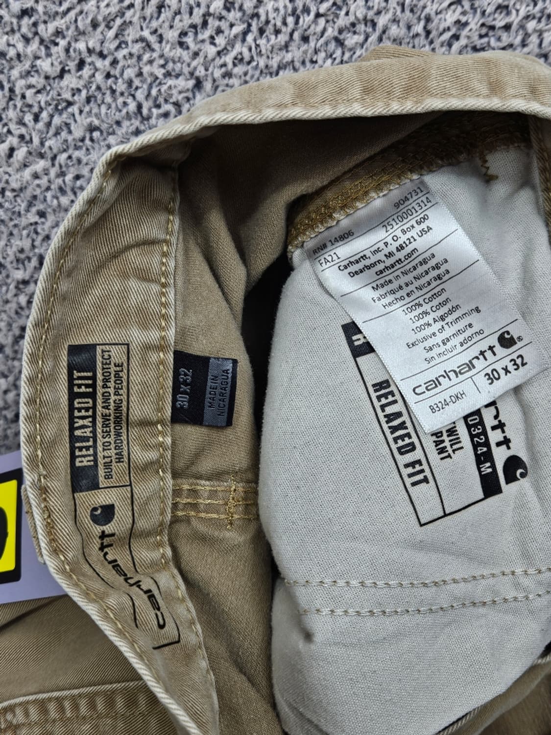 칼하트 코튼 카펜터 워크 팬츠 ( 30X32 ) / 11574 상품이미지7