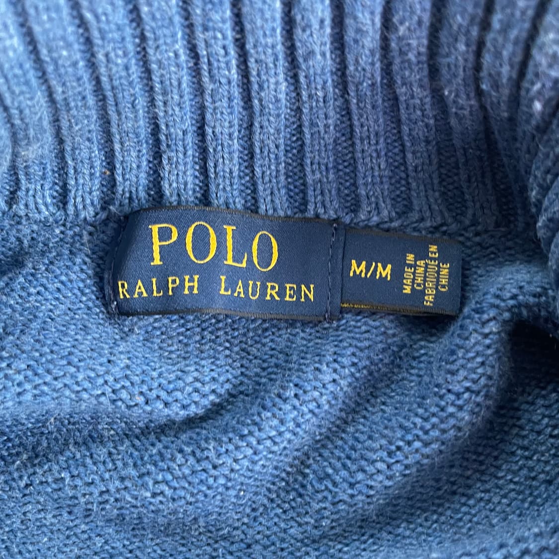 Polo  폴로 랄프로렌 자수 블루 코튼 버튼 반집업 니트 상품이미지3