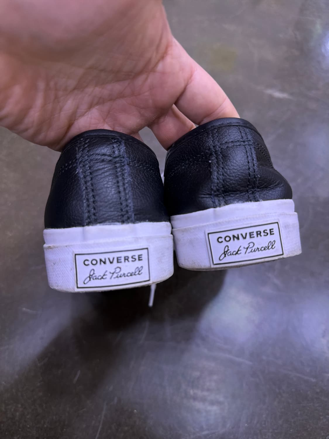 컨버스 잭퍼셀 레더 가죽 블랙 화이트 로우 스니커즈 240 상품이미지6