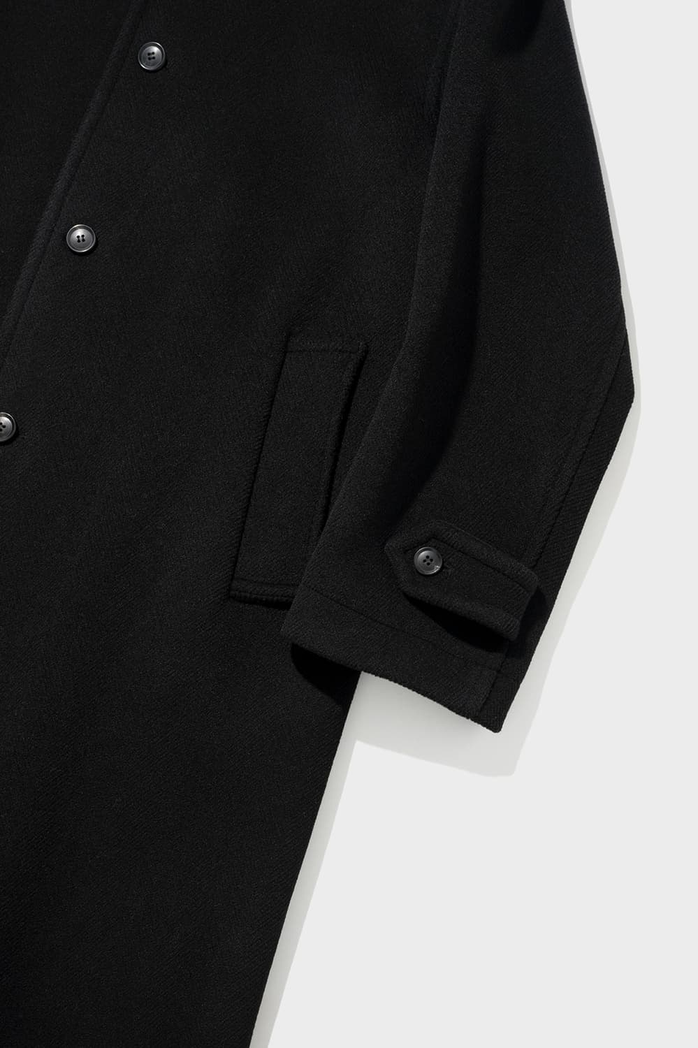 SHIRTER Pile Wool Hooded Coat "Black" 셔터 상품이미지6