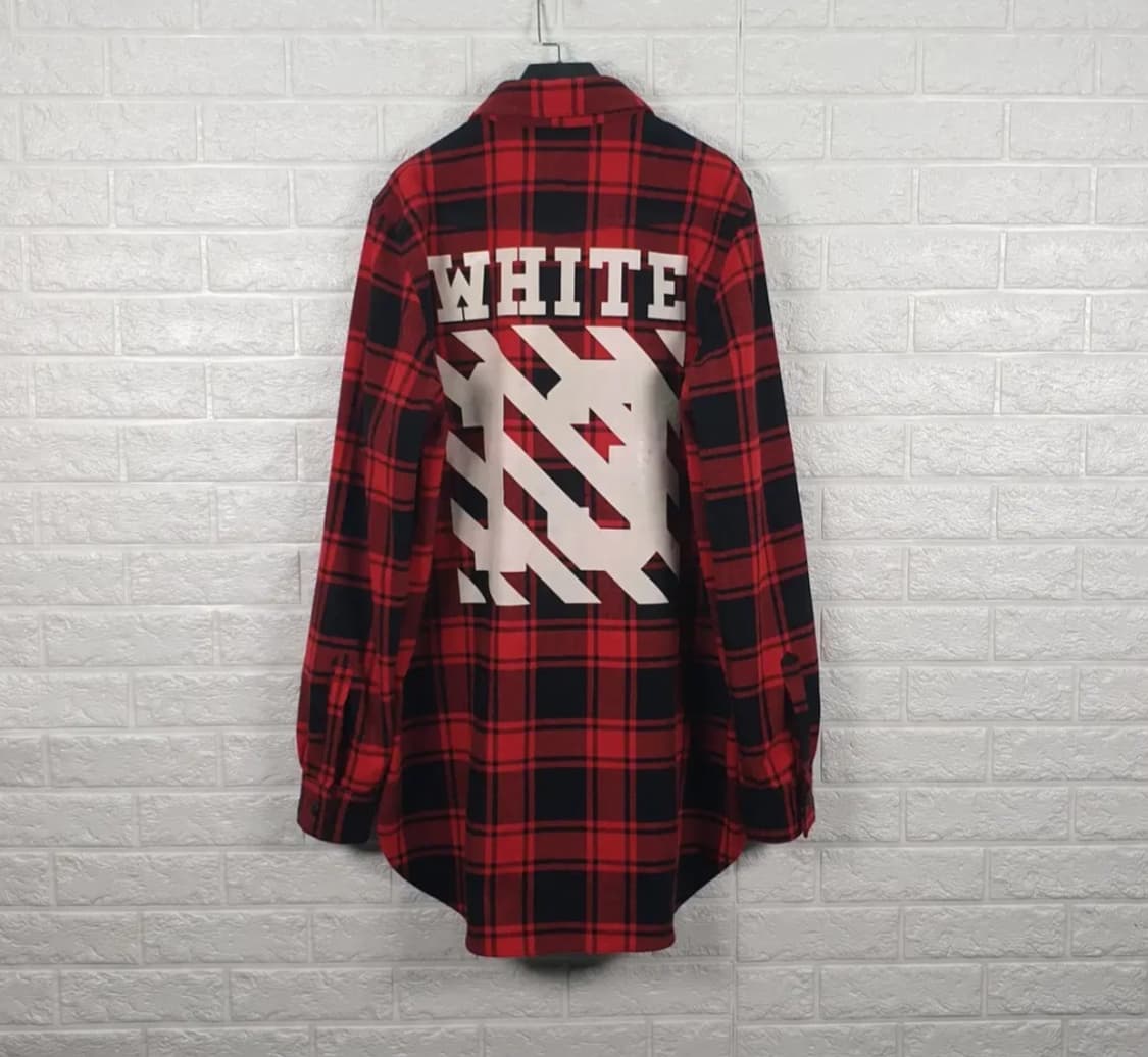 [100]오프화이트 13브러쉬 플란넬 체크 셔츠 상품이미지4