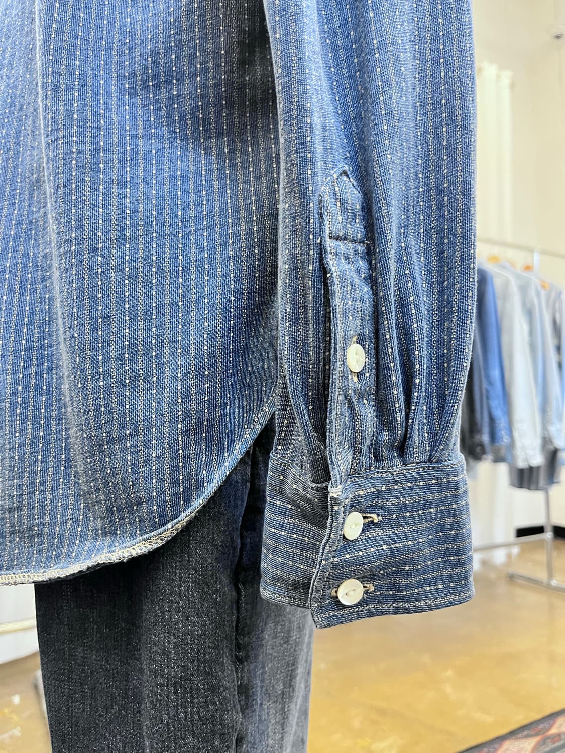 RRL 더블알엘 웨스턴 데님 스트라이프 셔트 상품이미지7