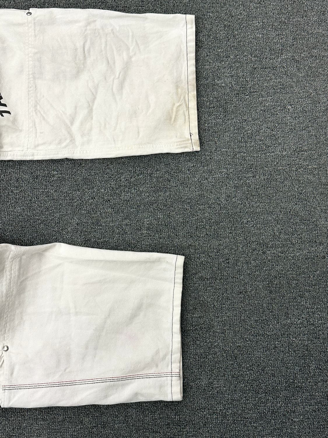 2L)Transer 빈티지 더블니 사이드포켓 화이트 힙합팬츠 상품이미지6