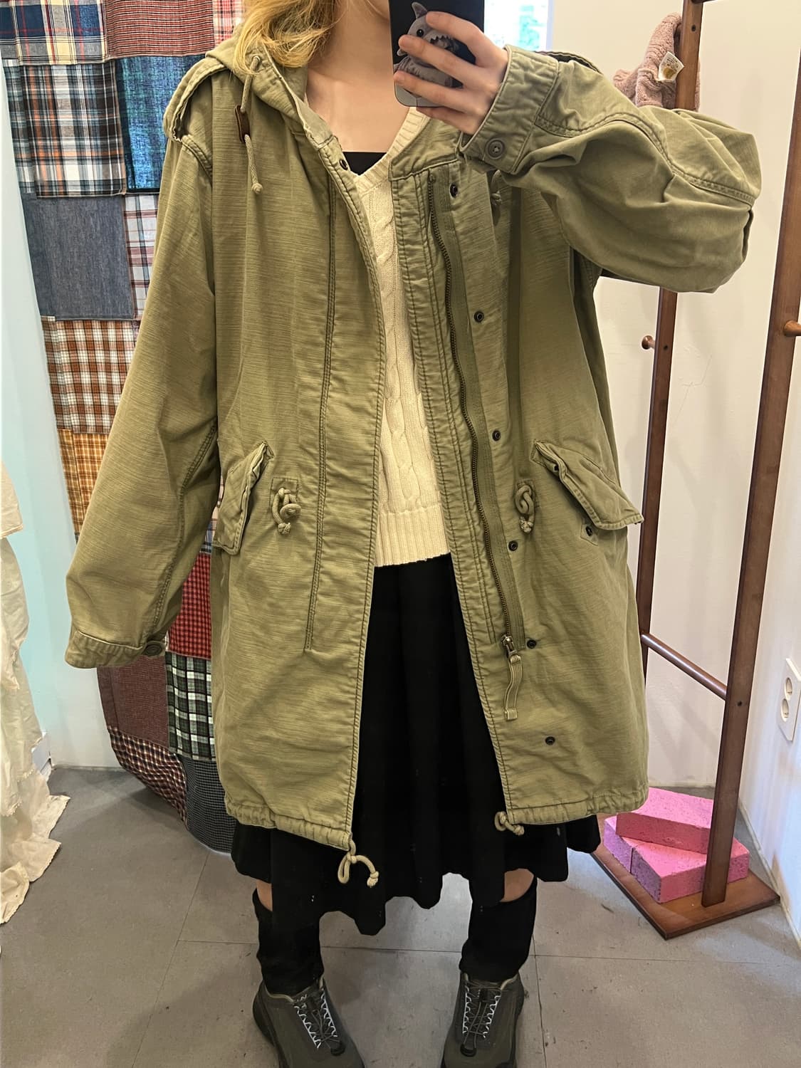 카키 오버 야상 자켓  상품이미지4