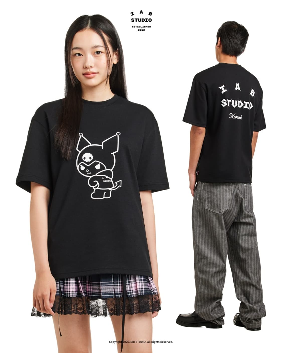 아이앱 쿠로미 반팔 티셔츠 블랙 - S,M 상품이미지1