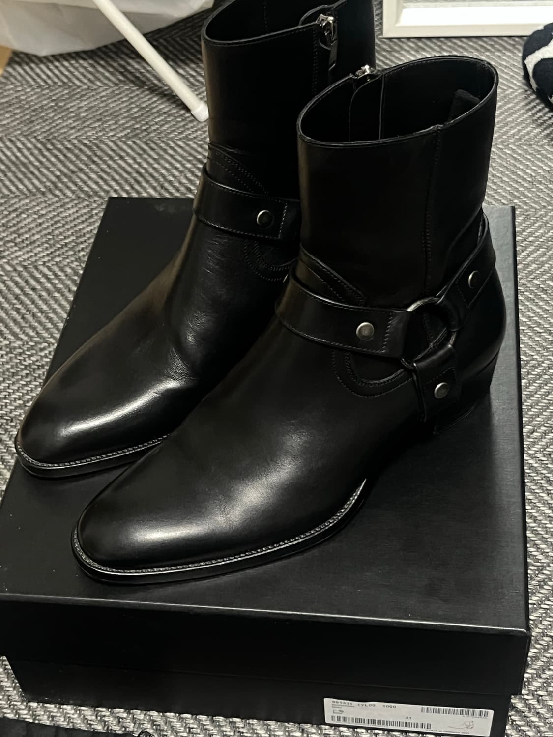 SAINT LAURENT 생로랑 와이어트 하네스 레더 앵클 부츠 41 상품이미지1