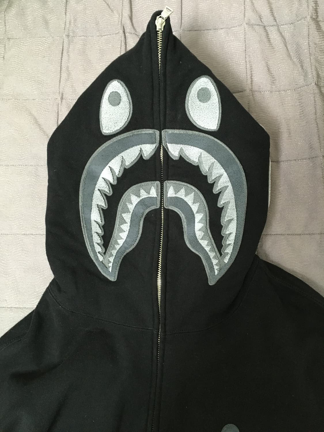 베이프 에이프 헤드 원 포인트 샤크 집업 후드 블랙 L 상품이미지3