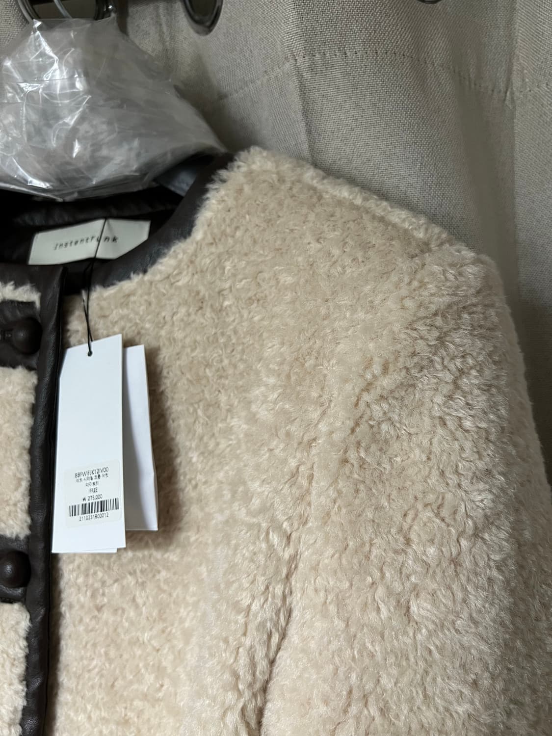 새상품/구할수없는/약30%저렴)시어링크롭자켓-아이보리/ 인스턴트펑크 상품이미지7