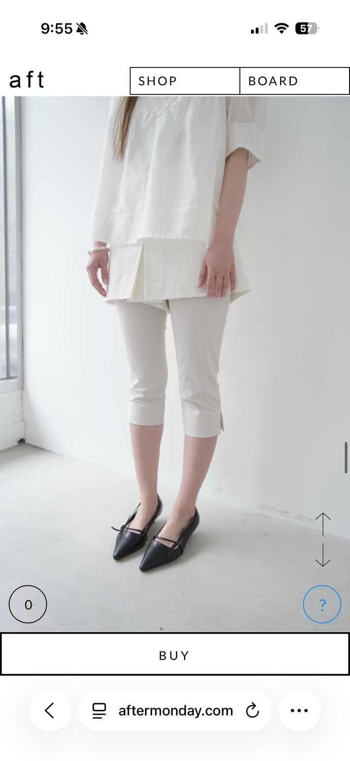 에프터먼데이 더블 버튼 카프리 팬츠 크림 새상품 상품이미지2