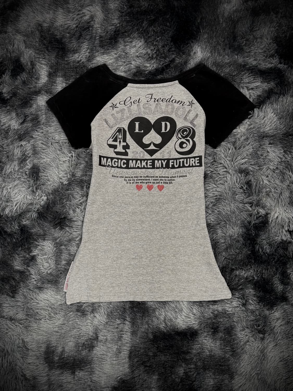 나그랑 그레이 독수리프린팅 Y2K 반팔 상품이미지2