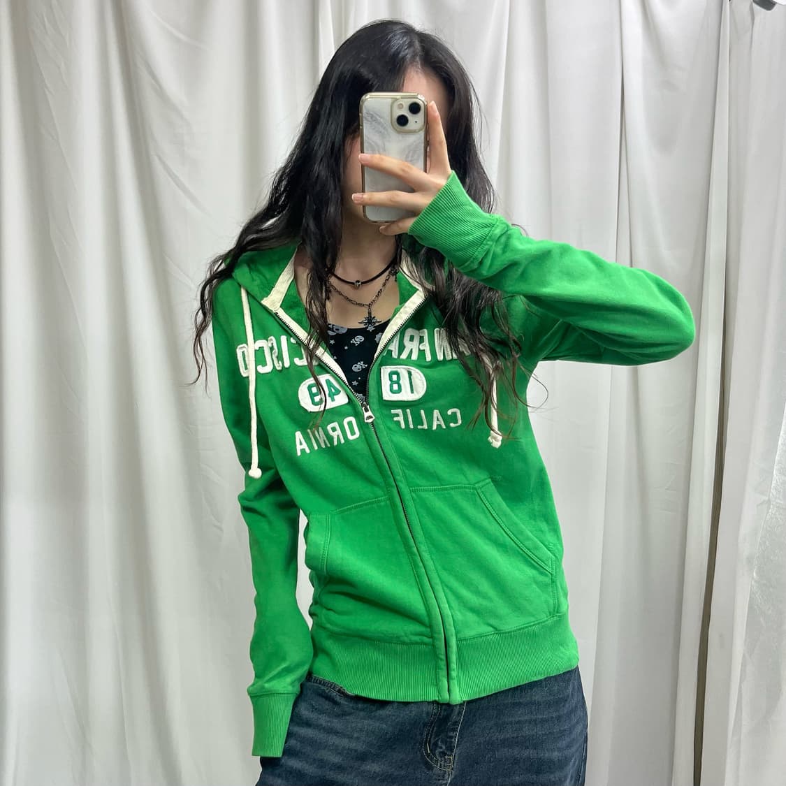 Who.A.U green hood zip-up 상품이미지2