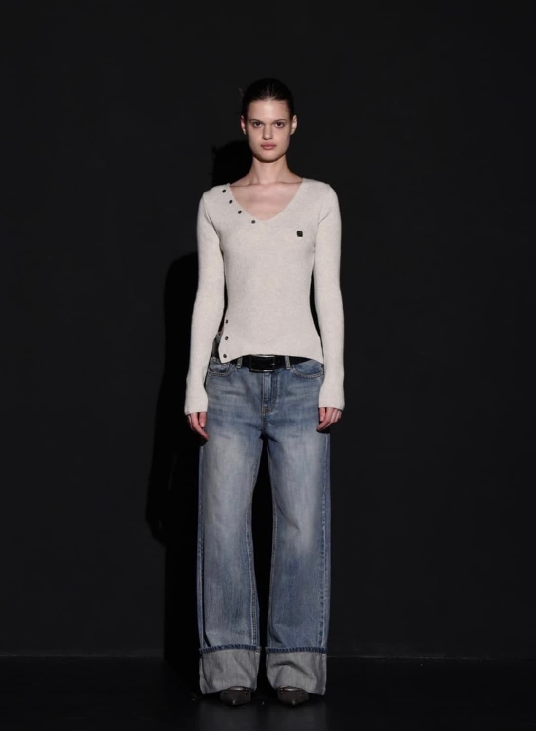 보헤미안서울 와이드 롤업 데님 팬츠 상품이미지1