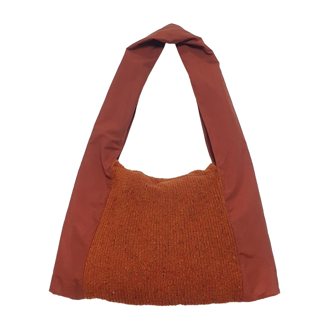 빈티지 니트 덮개 빅 숄더백 오렌지 상품이미지3