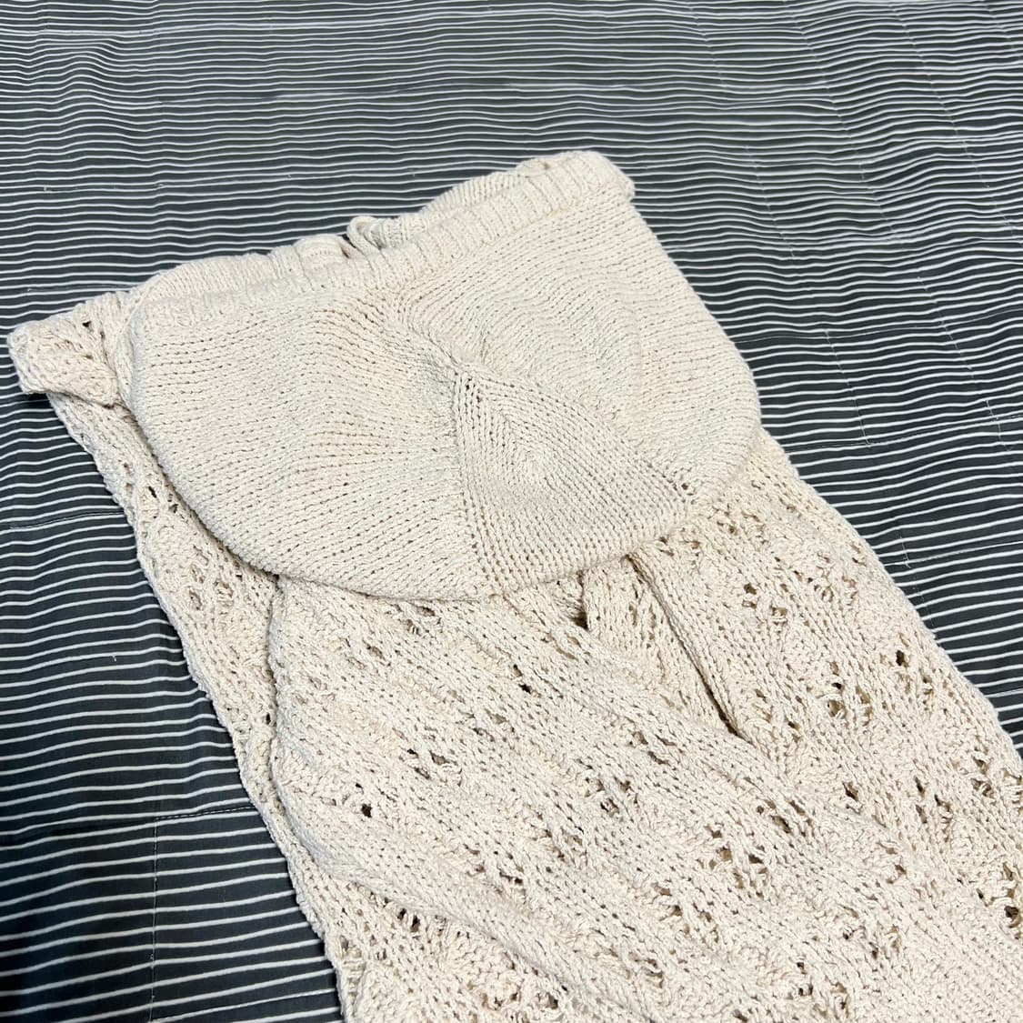 알렌느 크로셰 니트 후드집업 아이보리 100 상품이미지6