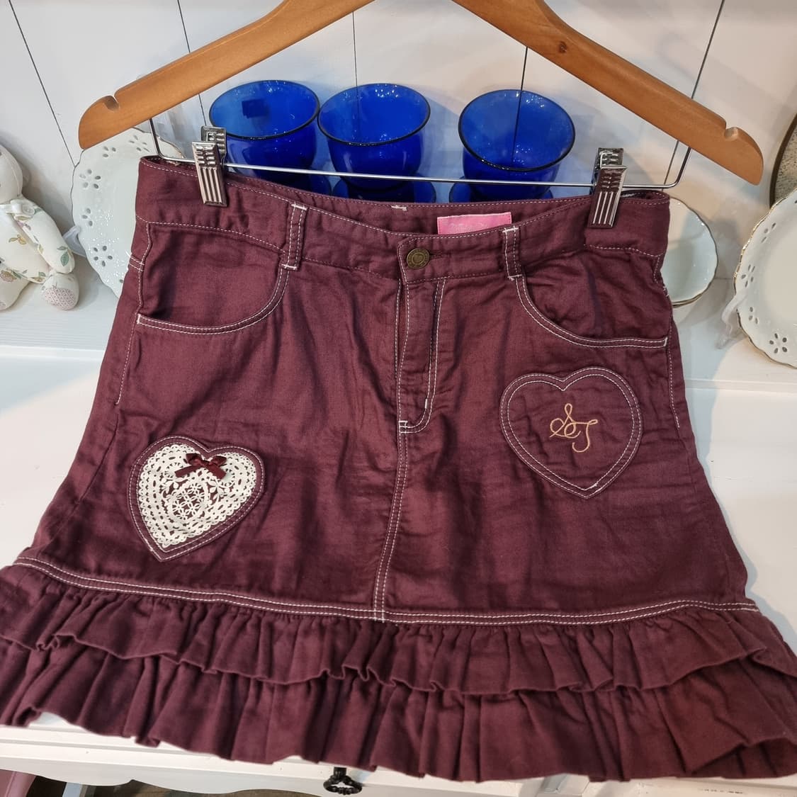 Shirley Temple 하트 포켓 프릴 코튼 스커트 상품이미지4