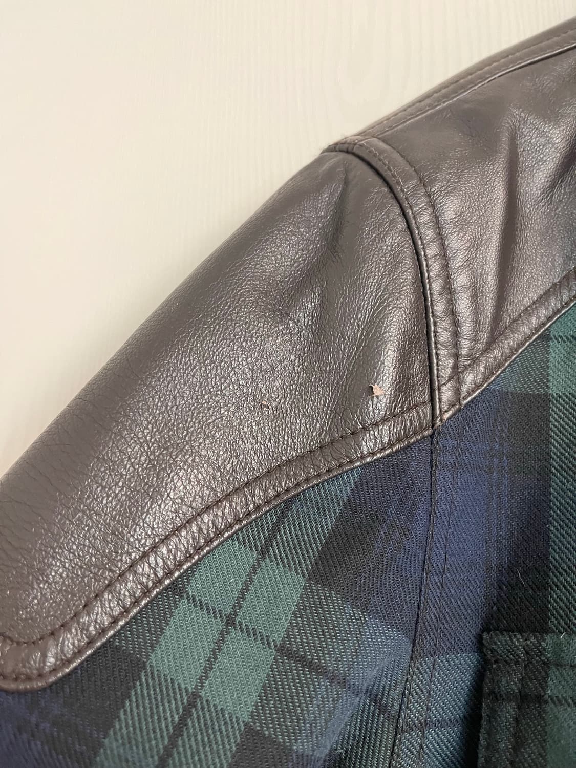 모런지(MORUNGE) 윌리엄 타탄 체크 벨티드 왁스 자켓 46(95) 상품이미지4