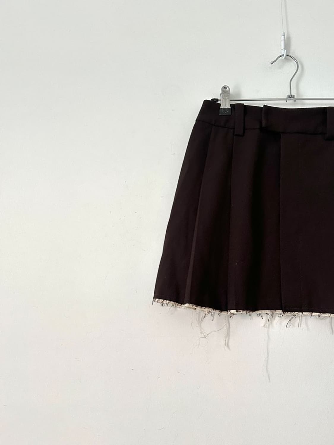 Pintuck fall pleats skirt / brown 상품이미지2