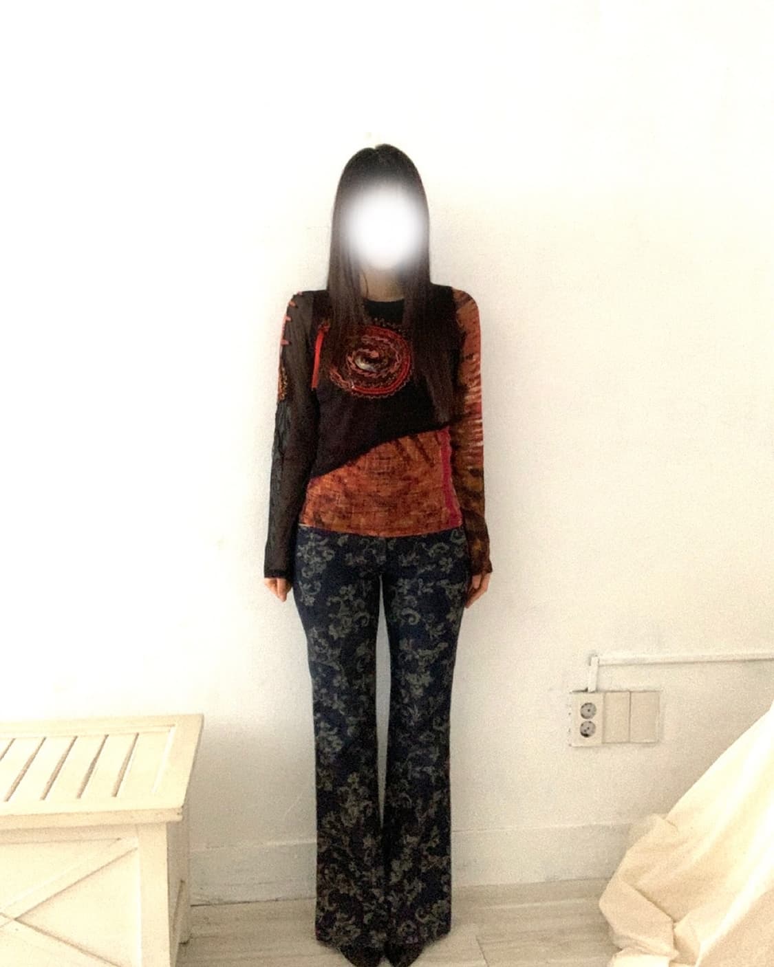 Oriental pattern bootcut jeans 상품이미지2