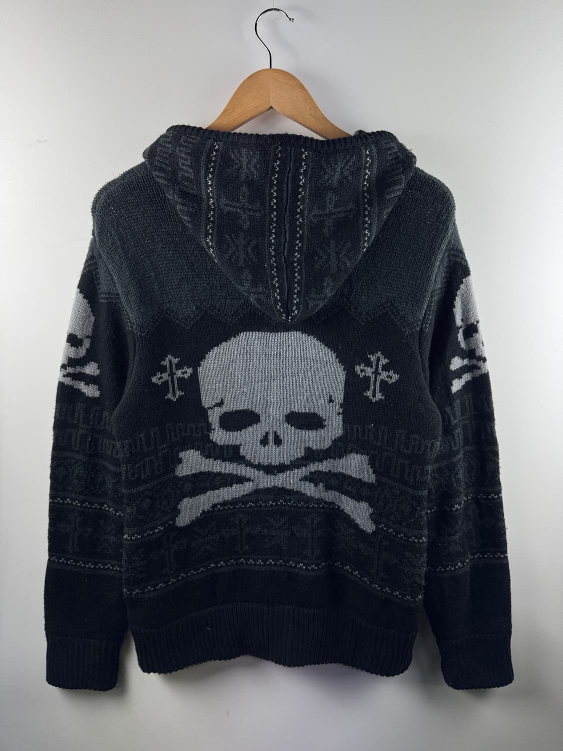 JPN 스컬 패턴 헤비니트1806 상품이미지4