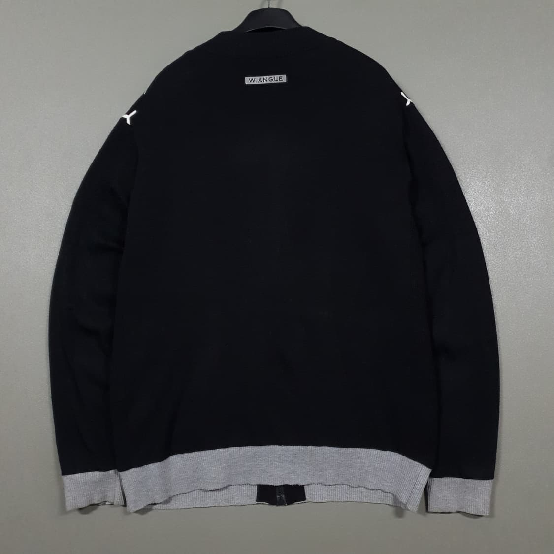 100 (L) 와이드앵글 골프 Y 패턴 방풍 니트 집업 스웨터 자켓 블랙 상품이미지7