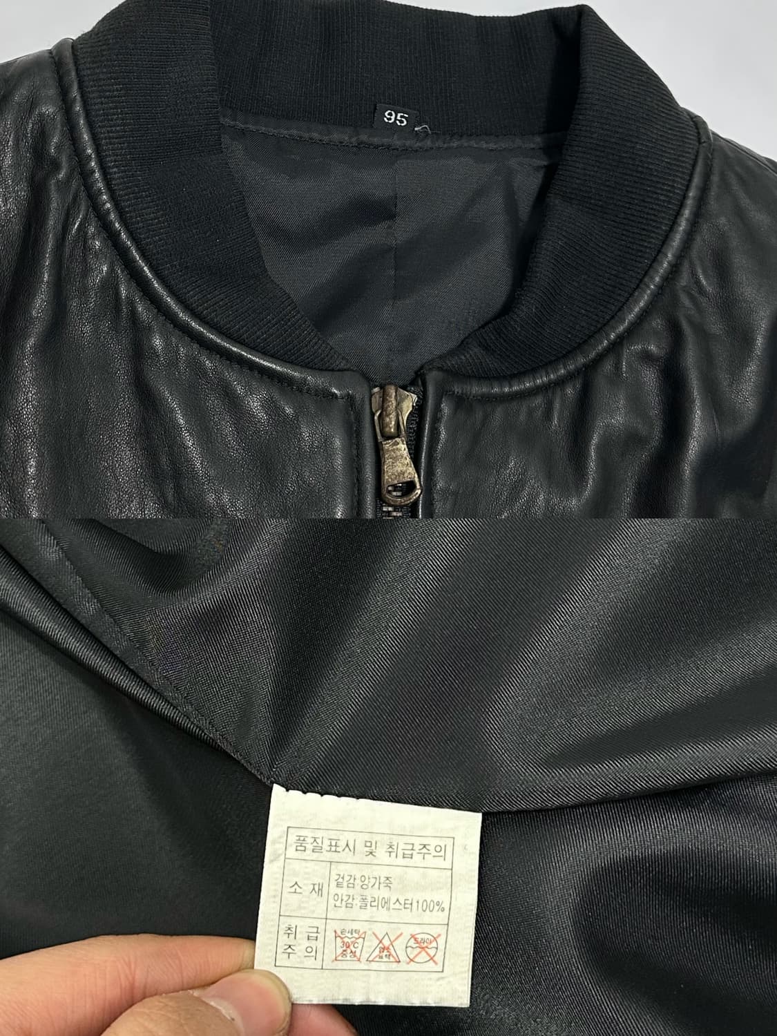 빈티지 양가죽 밀리터리 레더 봄버자켓 상품이미지10