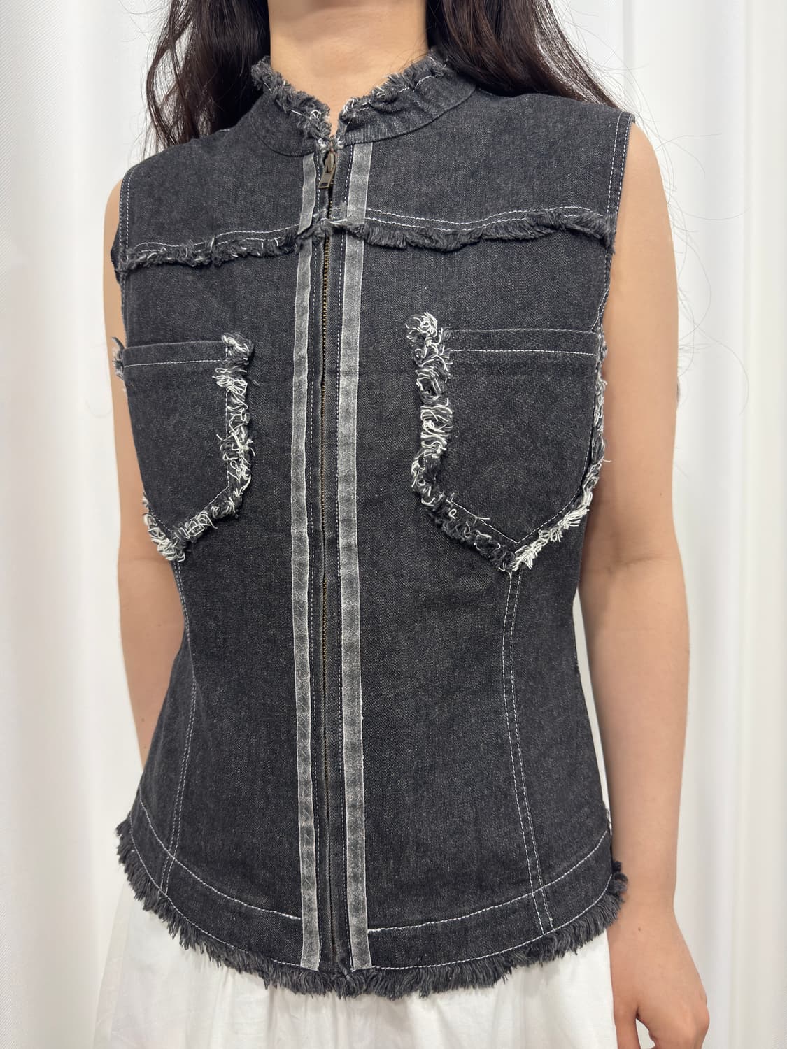 denim vest zipup 상품이미지2