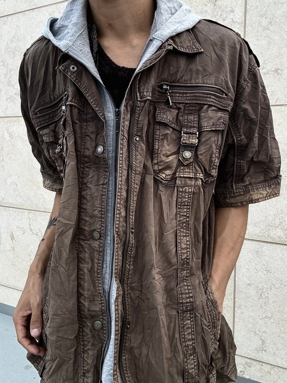 Grunge Gimmick Pocket Over-Fit 1/2 Grey  상품이미지4