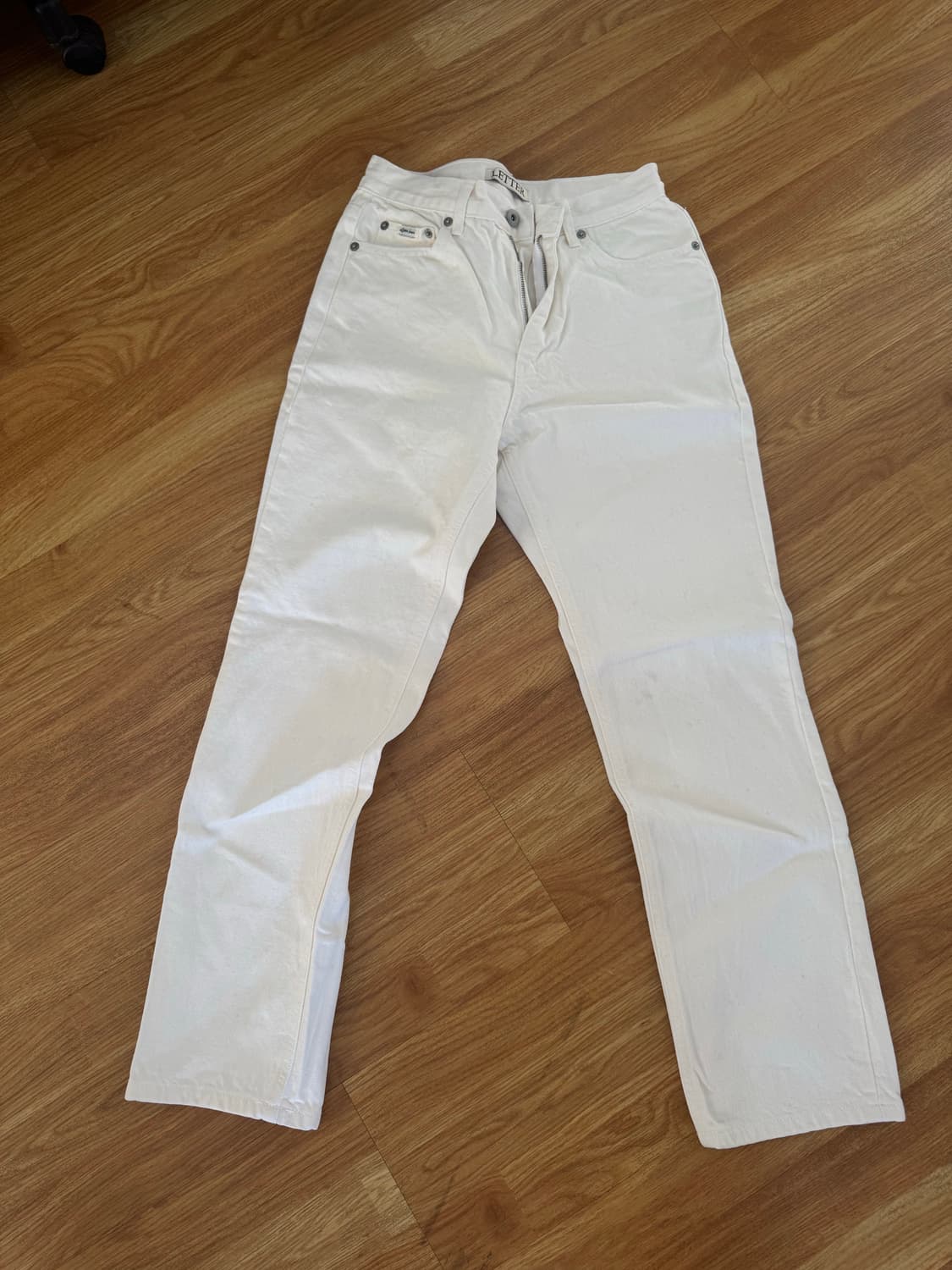 샵 레터 화이트 팬츠 S 상품이미지1