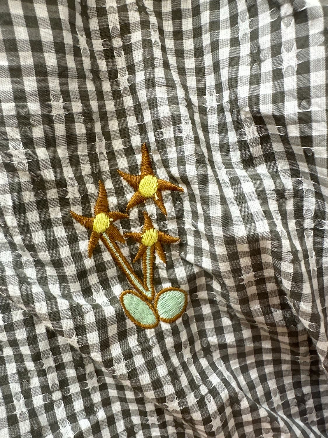 택있는 새상품 Ne-net 네넷 깅엄체크 자수 코튼 스커트 상품이미지3