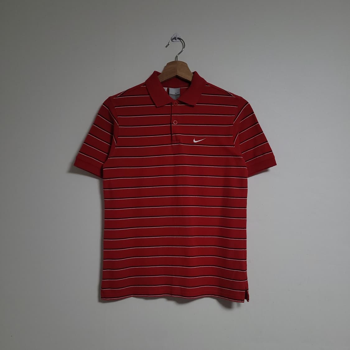 (XS) NIKE 나이키 레드 스트라이프 반팔 카라티 올드스쿨 2002 상품이미지1