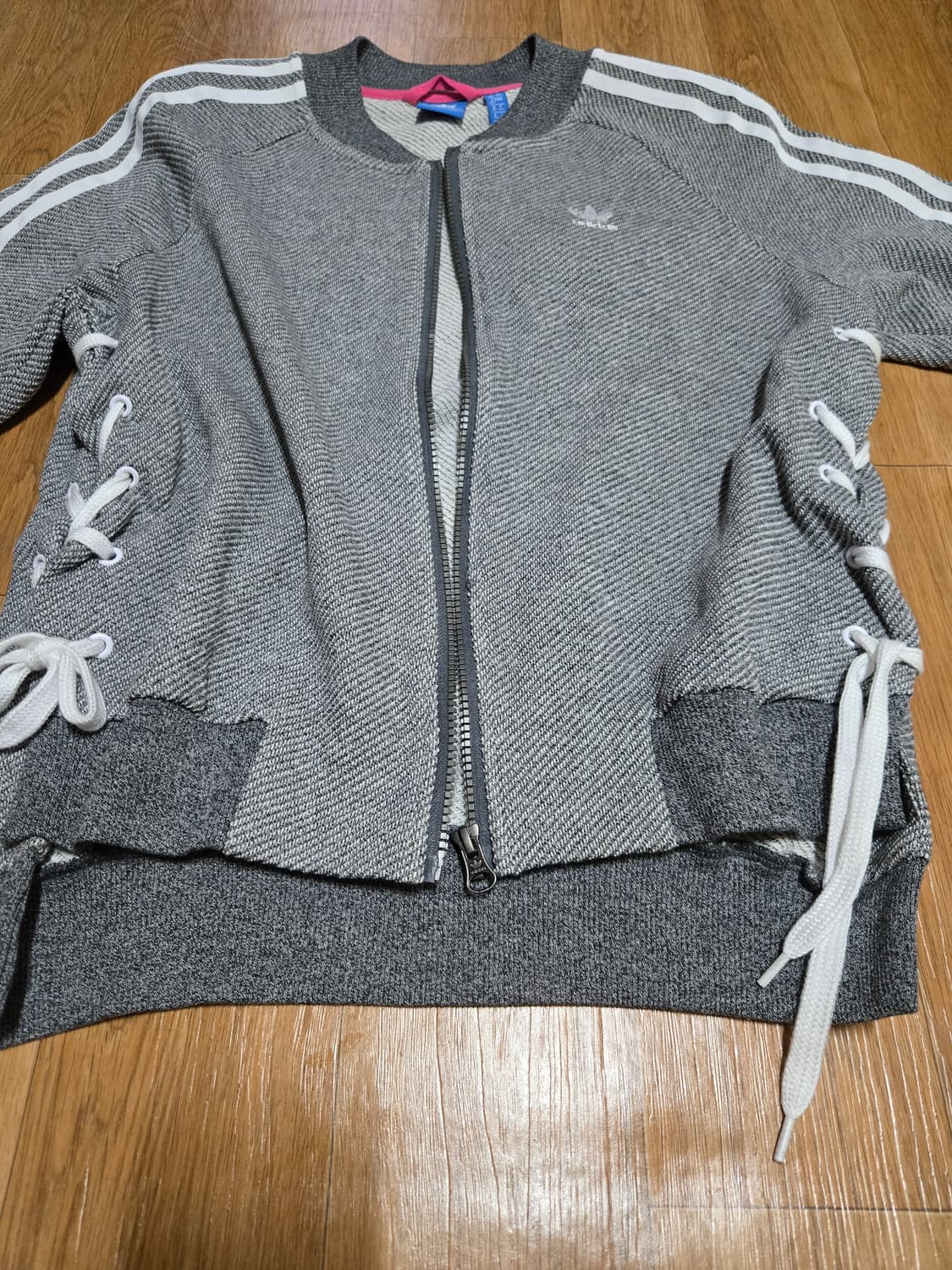 아디다스 그레이 화이트불꽃 드로코드 트랙탑 져지(새상품) 상품이미지4