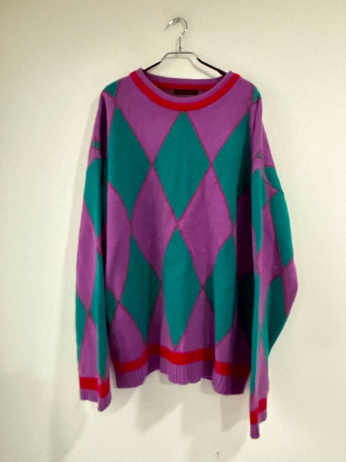 레트로 아가일 패턴의 니트 스웨터 상품이미지1