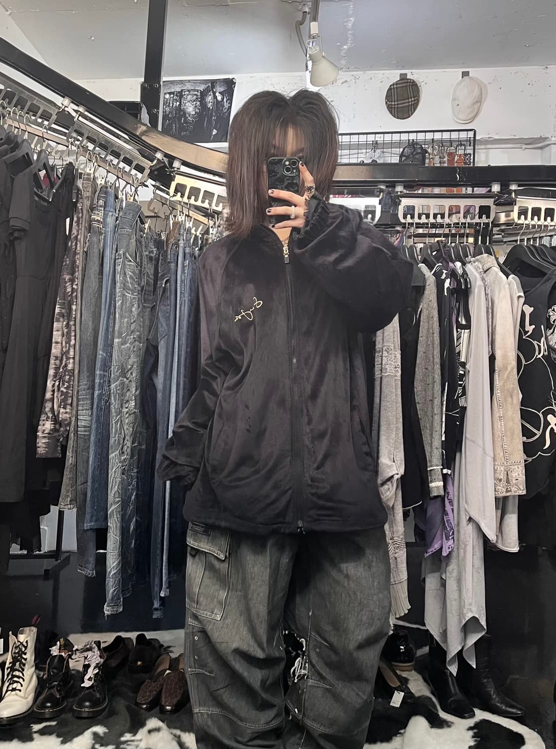 션존 자수 플리스 집업 상품이미지1