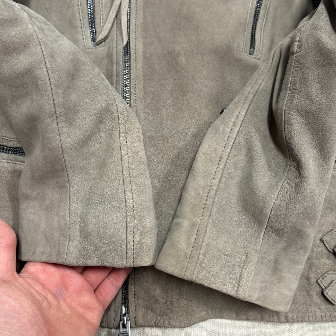 올세인츠 켄지 양가죽 스웨이드 바이커 자켓 M 상품이미지6