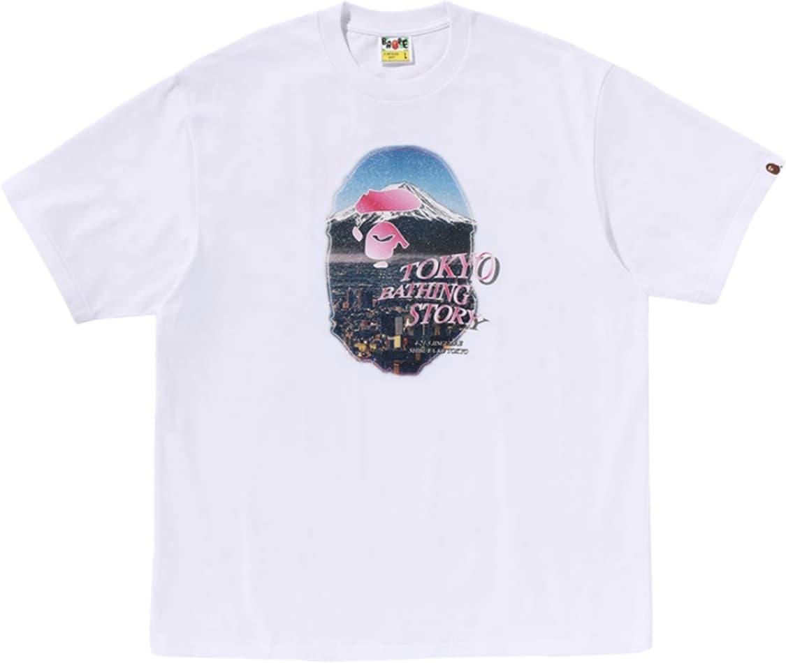 베이프 시티스케이프 에이프 헤드 릴렉스드 핏 티셔츠 화이트 상품이미지1