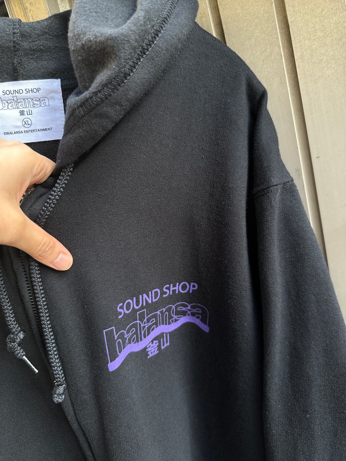 BALANSA sound shop black purple hoodie  상품이미지3