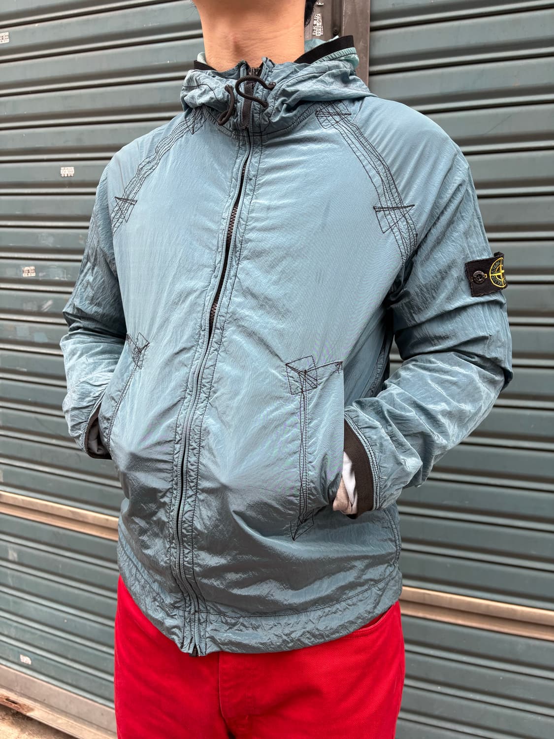 스톤아일랜드 나일론 메탈 집업 후디 자켓 상품이미지1