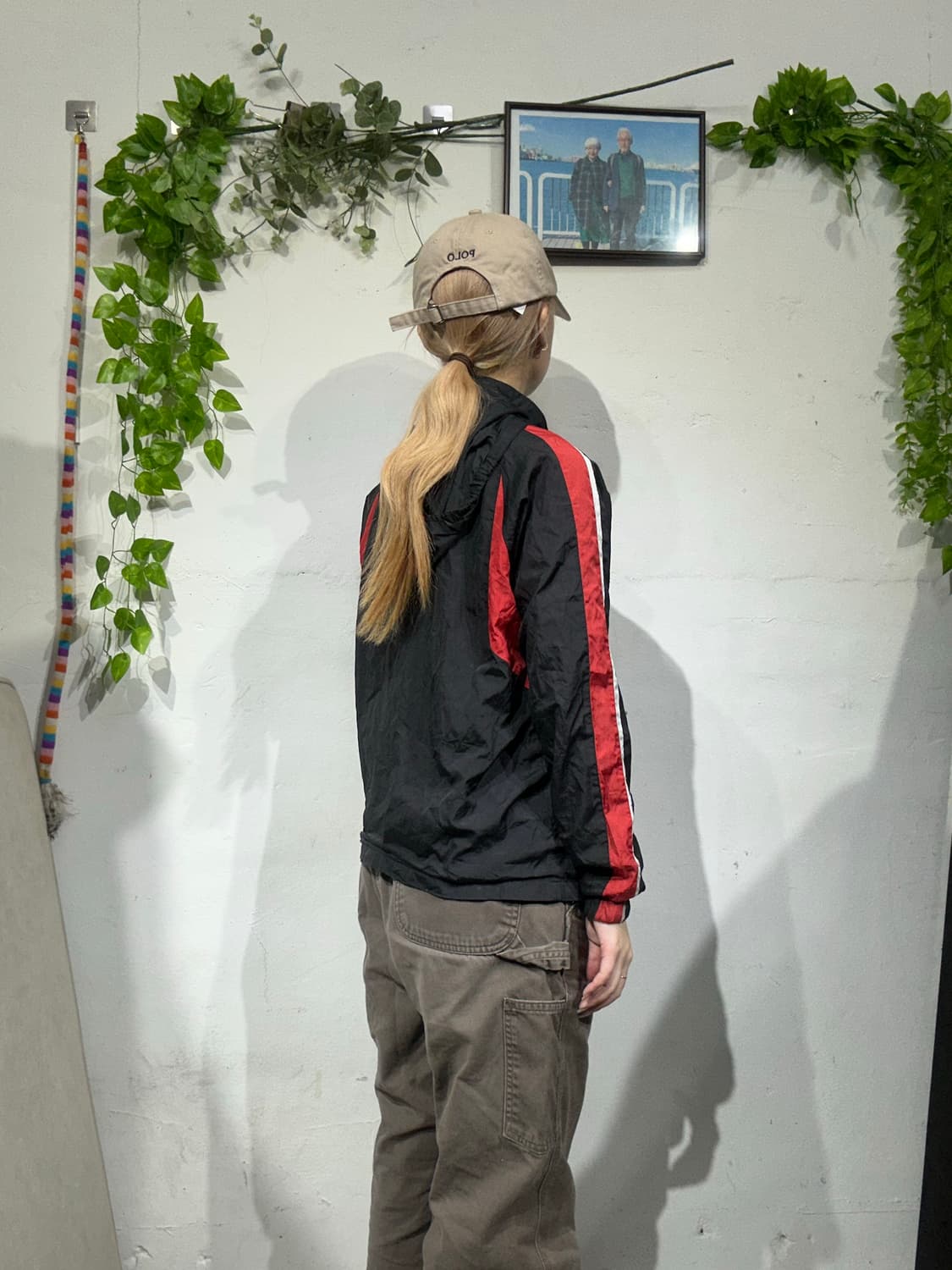 나이키 블랙 레드 사이드 라인 올드스쿨 후드 집업 져지 M 상품이미지3