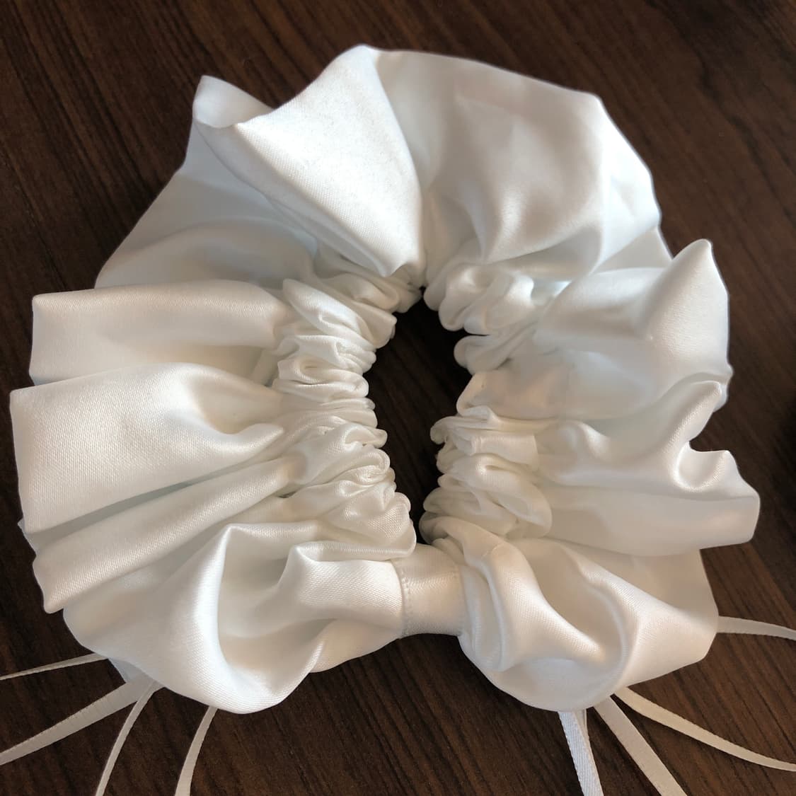 스크런치 2개 새상품 일괄 곱창 헤어슈슈 화이트 로맨틱 발레코어 리본 상품이미지3